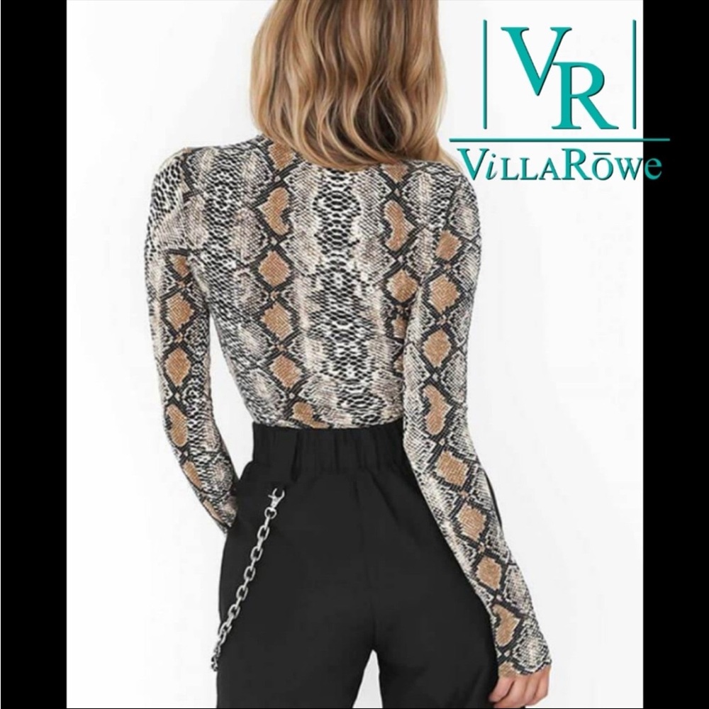 Snakeskin high neck bodysuit - Picture 2 of 3